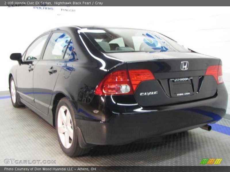 Nighthawk Black Pearl / Gray 2008 Honda Civic EX Sedan