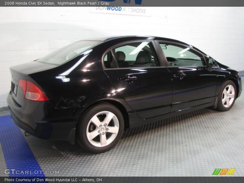 Nighthawk Black Pearl / Gray 2008 Honda Civic EX Sedan