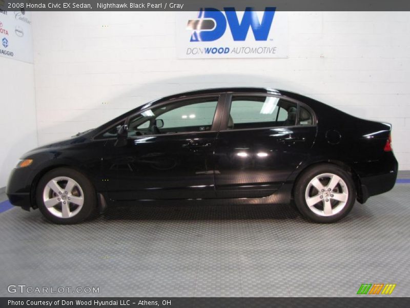 Nighthawk Black Pearl / Gray 2008 Honda Civic EX Sedan
