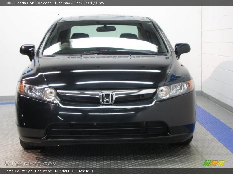 Nighthawk Black Pearl / Gray 2008 Honda Civic EX Sedan