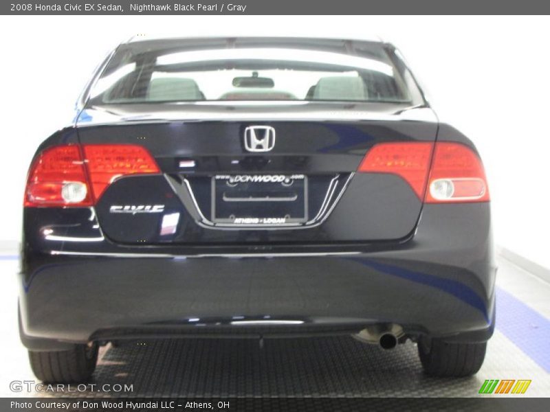 Nighthawk Black Pearl / Gray 2008 Honda Civic EX Sedan