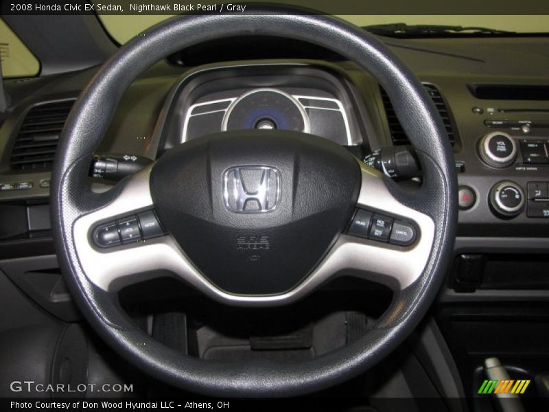 Nighthawk Black Pearl / Gray 2008 Honda Civic EX Sedan