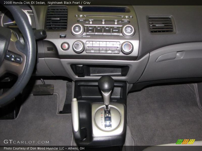 Nighthawk Black Pearl / Gray 2008 Honda Civic EX Sedan