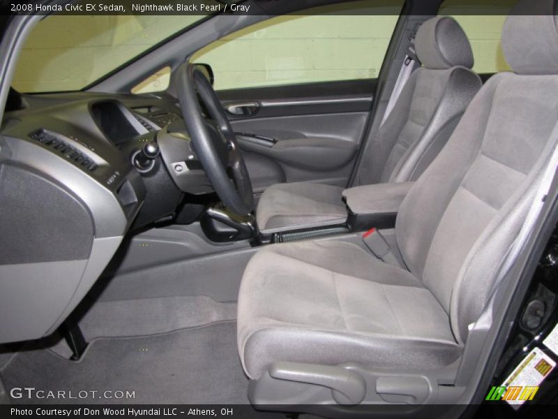 Nighthawk Black Pearl / Gray 2008 Honda Civic EX Sedan