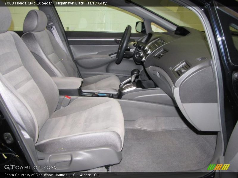 Nighthawk Black Pearl / Gray 2008 Honda Civic EX Sedan