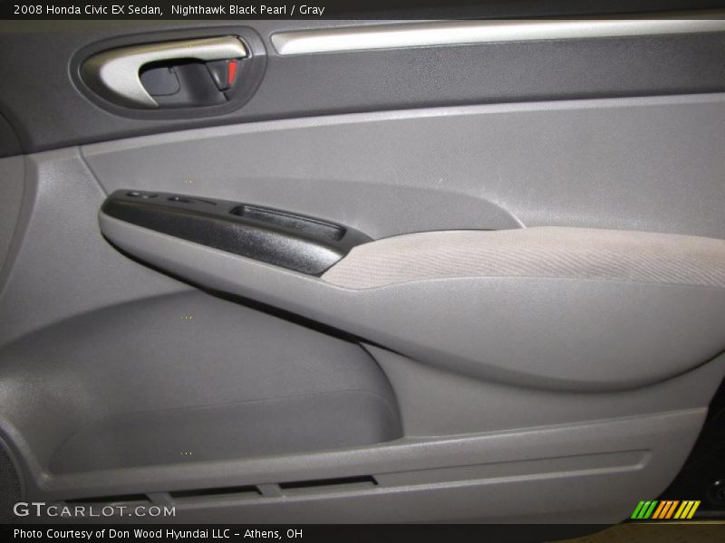 Nighthawk Black Pearl / Gray 2008 Honda Civic EX Sedan