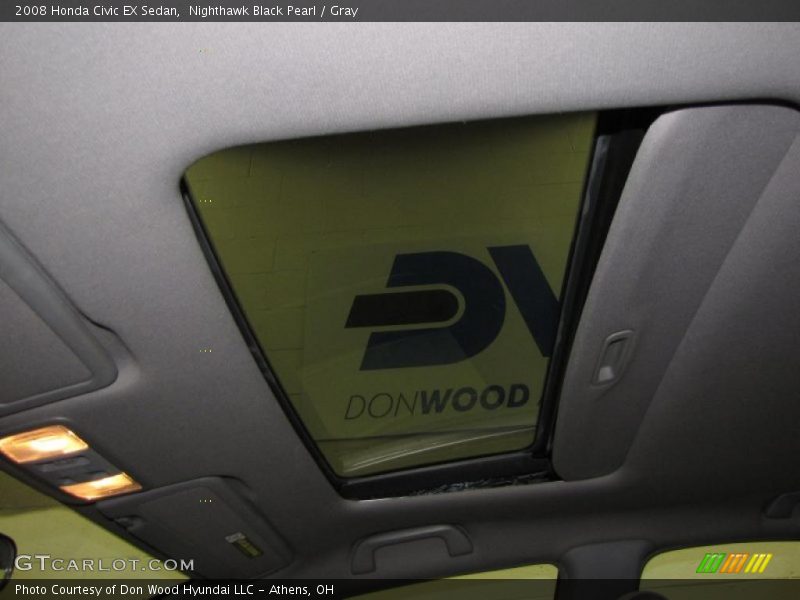 Nighthawk Black Pearl / Gray 2008 Honda Civic EX Sedan