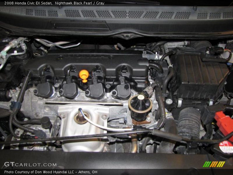 Nighthawk Black Pearl / Gray 2008 Honda Civic EX Sedan