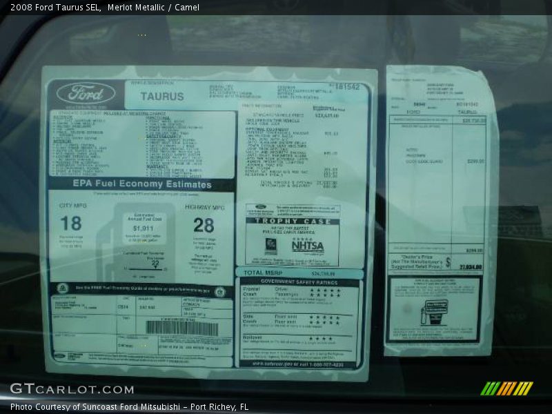 Merlot Metallic / Camel 2008 Ford Taurus SEL
