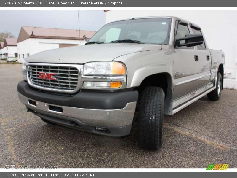 Pewter Metallic / Graphite 2002 GMC Sierra 2500HD SLE Crew Cab