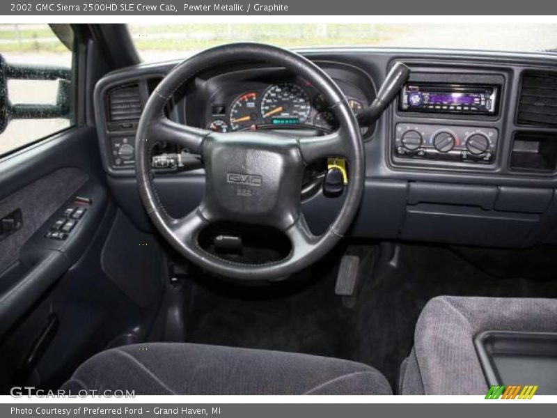 Pewter Metallic / Graphite 2002 GMC Sierra 2500HD SLE Crew Cab
