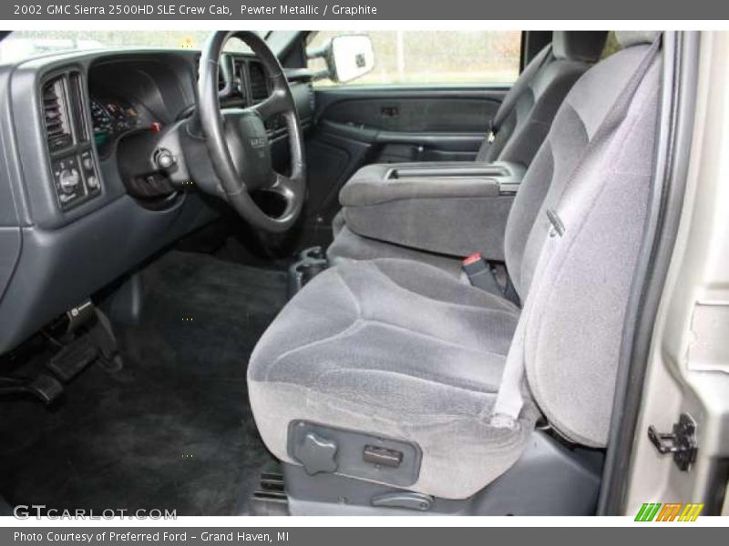 Pewter Metallic / Graphite 2002 GMC Sierra 2500HD SLE Crew Cab