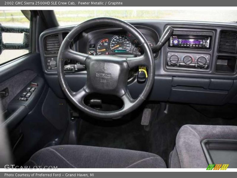 Pewter Metallic / Graphite 2002 GMC Sierra 2500HD SLE Crew Cab