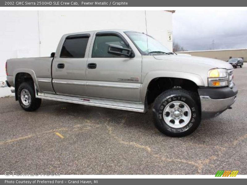 Pewter Metallic / Graphite 2002 GMC Sierra 2500HD SLE Crew Cab