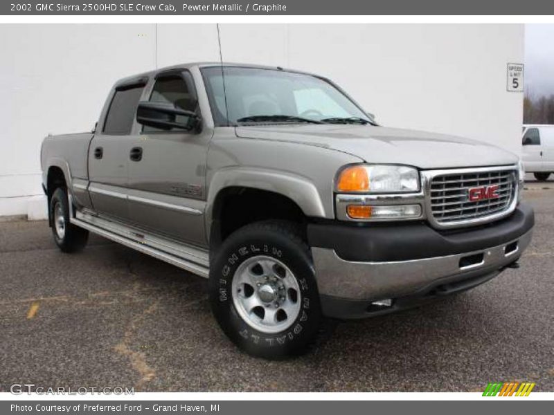 Pewter Metallic / Graphite 2002 GMC Sierra 2500HD SLE Crew Cab