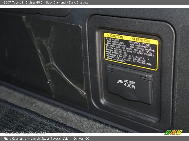 Black Diamond / Dark Charcoal 2007 Toyota FJ Cruiser 4WD