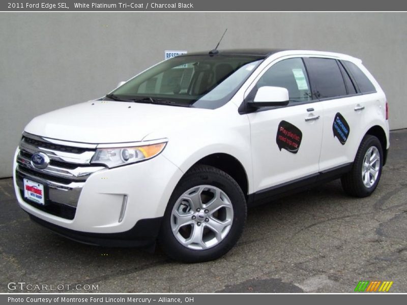 White Platinum Tri-Coat / Charcoal Black 2011 Ford Edge SEL