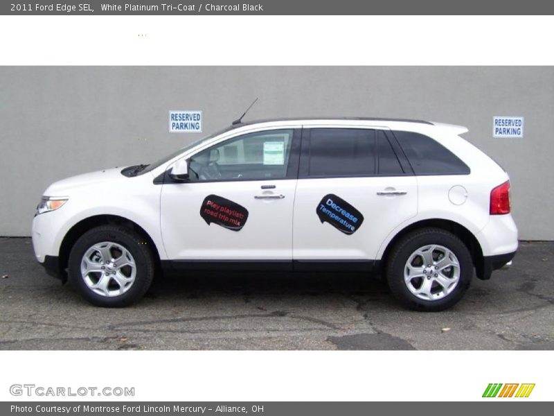 White Platinum Tri-Coat / Charcoal Black 2011 Ford Edge SEL