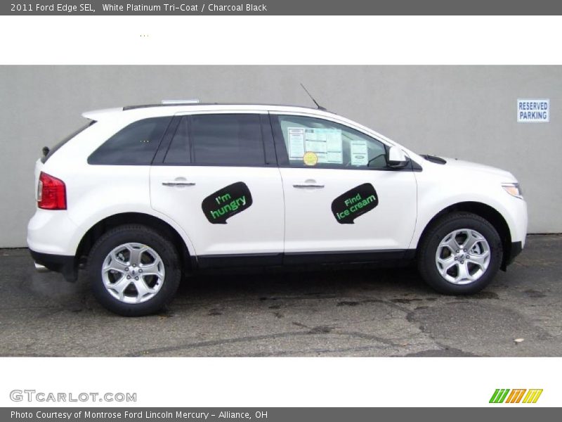 White Platinum Tri-Coat / Charcoal Black 2011 Ford Edge SEL