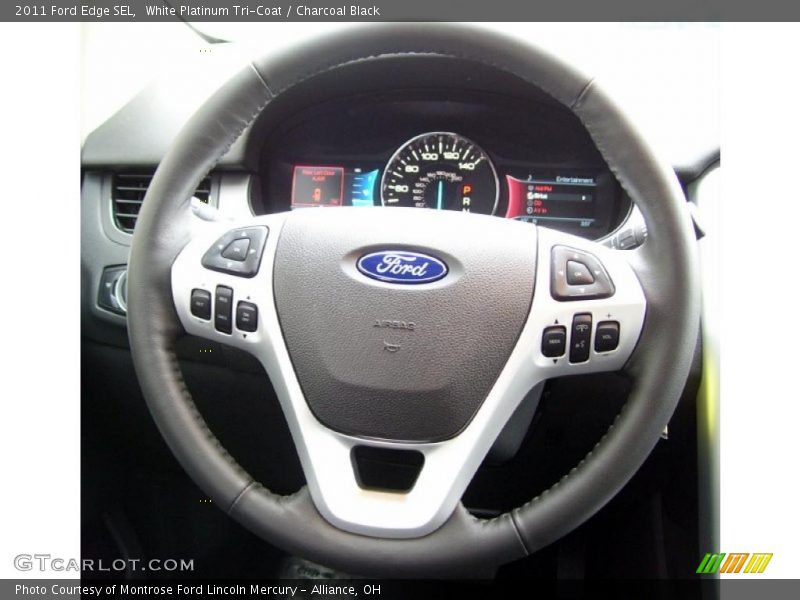 White Platinum Tri-Coat / Charcoal Black 2011 Ford Edge SEL