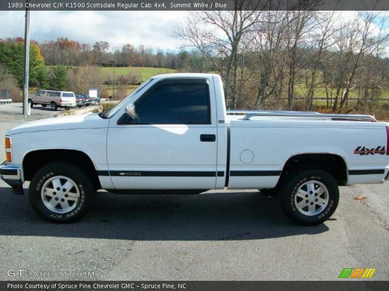 Summit White / Blue 1989 Chevrolet C/K K1500 Scottsdale Regular Cab 4x4