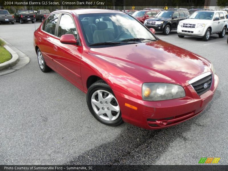 Crimson Dark Red / Gray 2004 Hyundai Elantra GLS Sedan