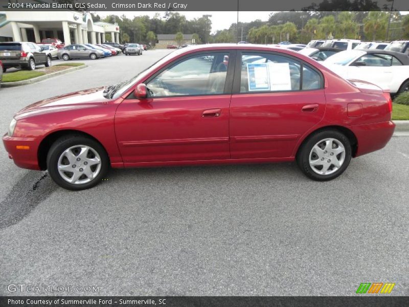 Crimson Dark Red / Gray 2004 Hyundai Elantra GLS Sedan