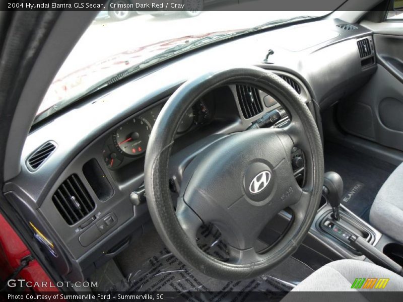 Crimson Dark Red / Gray 2004 Hyundai Elantra GLS Sedan