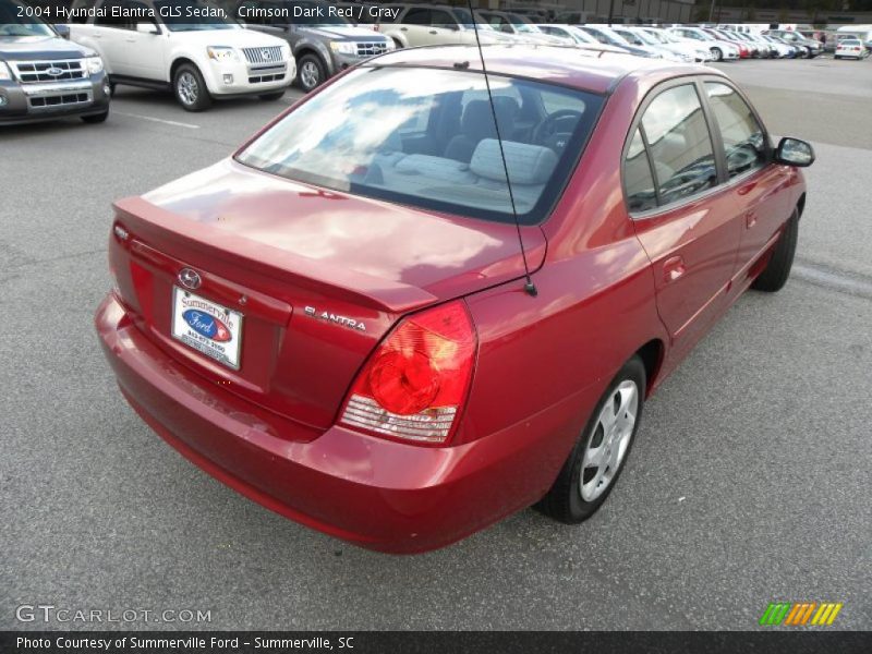 Crimson Dark Red / Gray 2004 Hyundai Elantra GLS Sedan