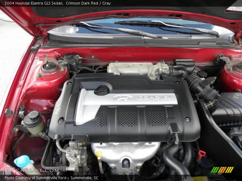 Crimson Dark Red / Gray 2004 Hyundai Elantra GLS Sedan