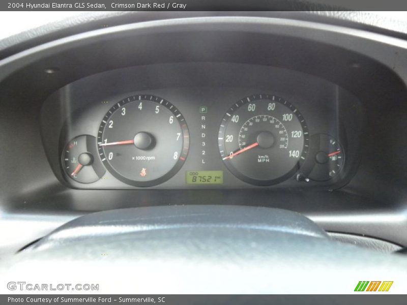 Crimson Dark Red / Gray 2004 Hyundai Elantra GLS Sedan