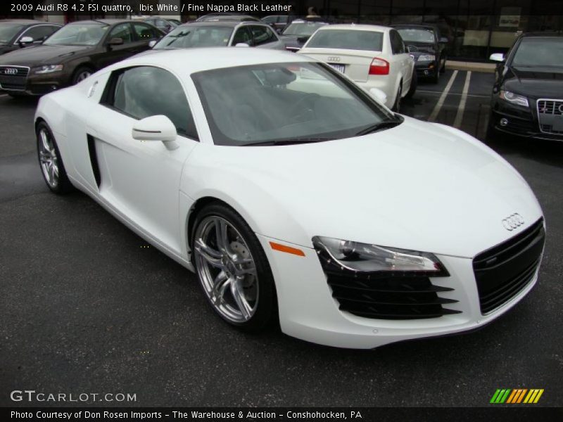Ibis White / Fine Nappa Black Leather 2009 Audi R8 4.2 FSI quattro