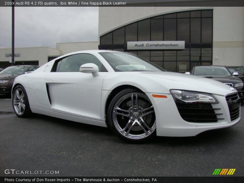 Ibis White / Fine Nappa Black Leather 2009 Audi R8 4.2 FSI quattro