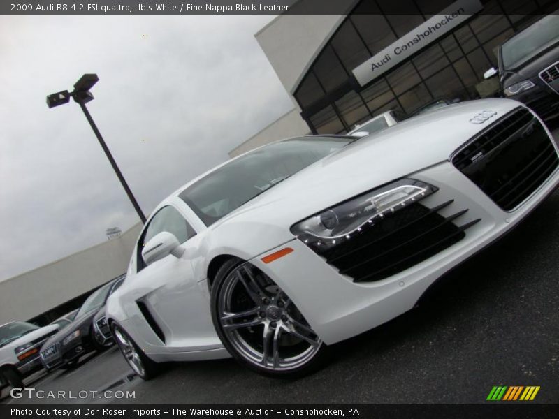 Ibis White / Fine Nappa Black Leather 2009 Audi R8 4.2 FSI quattro