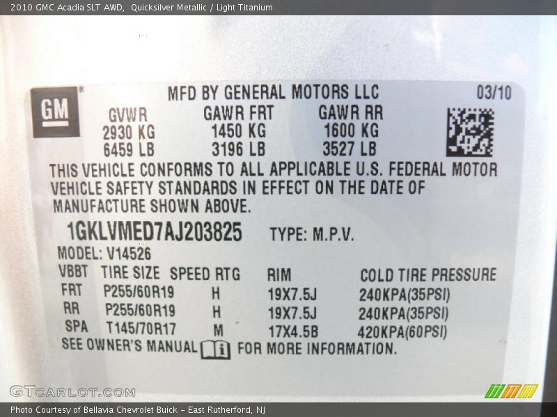 Quicksilver Metallic / Light Titanium 2010 GMC Acadia SLT AWD