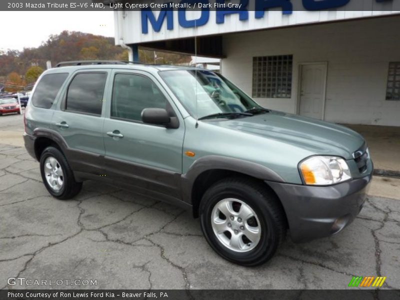 Light Cypress Green Metallic / Dark Flint Gray 2003 Mazda Tribute ES-V6 4WD