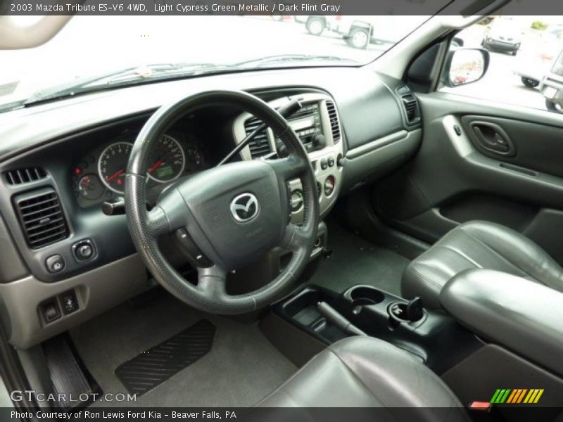 Light Cypress Green Metallic / Dark Flint Gray 2003 Mazda Tribute ES-V6 4WD