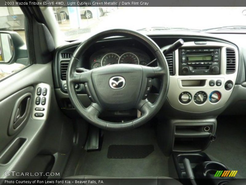 Light Cypress Green Metallic / Dark Flint Gray 2003 Mazda Tribute ES-V6 4WD