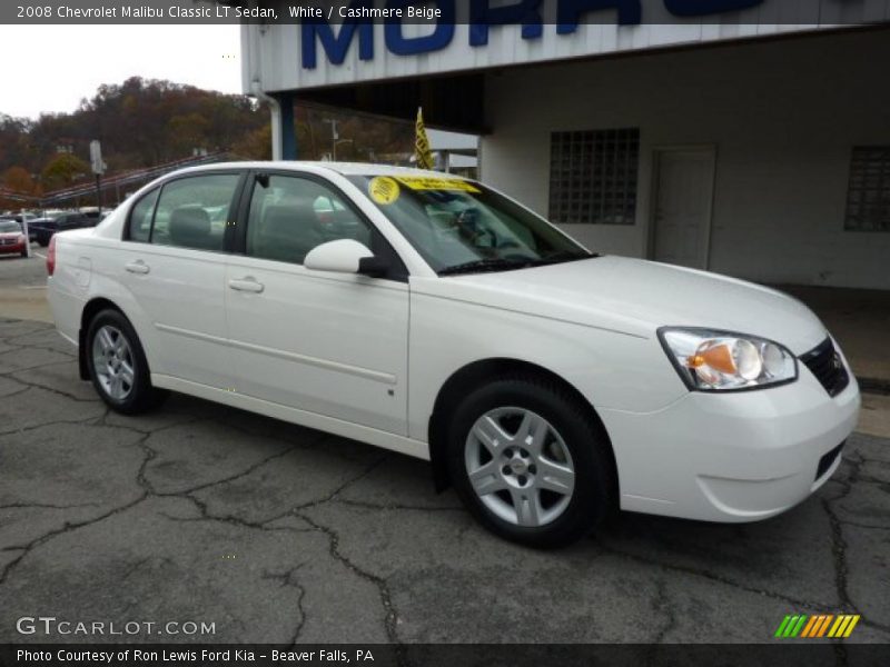 White / Cashmere Beige 2008 Chevrolet Malibu Classic LT Sedan