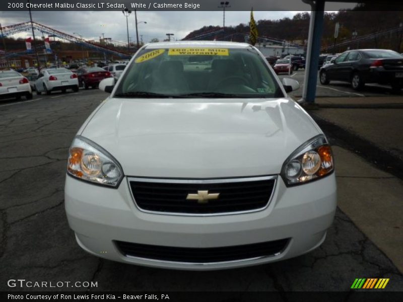 White / Cashmere Beige 2008 Chevrolet Malibu Classic LT Sedan