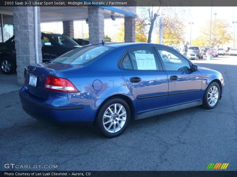 Midnight Blue Metallic / Parchment 2003 Saab 9-3 Linear Sport Sedan