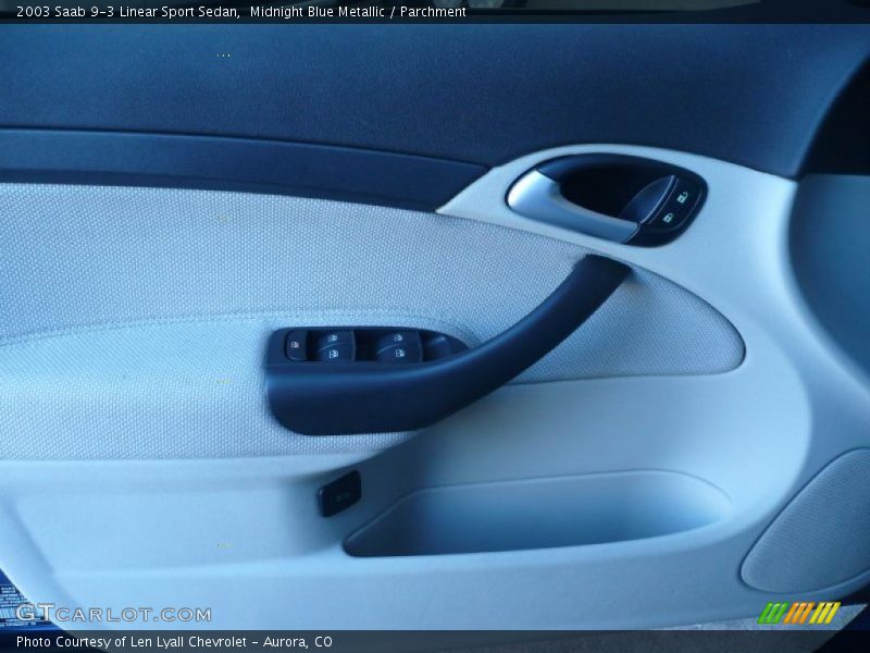 Midnight Blue Metallic / Parchment 2003 Saab 9-3 Linear Sport Sedan