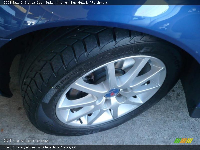 Midnight Blue Metallic / Parchment 2003 Saab 9-3 Linear Sport Sedan