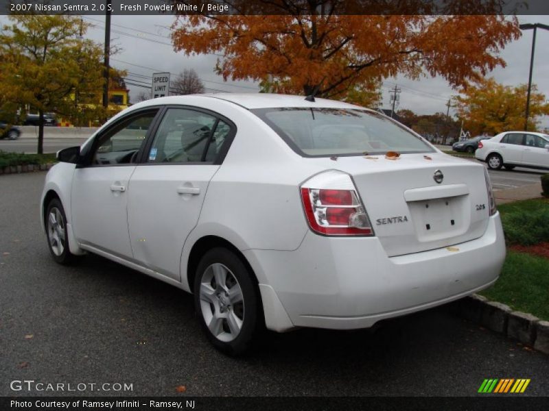 Fresh Powder White / Beige 2007 Nissan Sentra 2.0 S