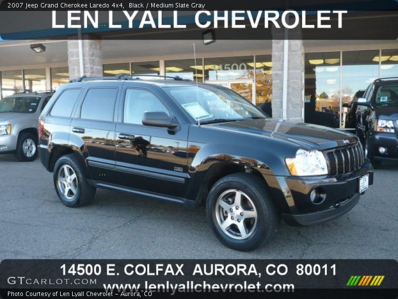 Black / Medium Slate Gray 2007 Jeep Grand Cherokee Laredo 4x4