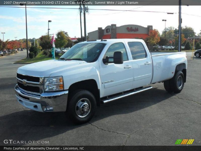 Summit White / Light Titanium 2007 Chevrolet Silverado 3500HD LTZ Crew Cab 4x4 Dually