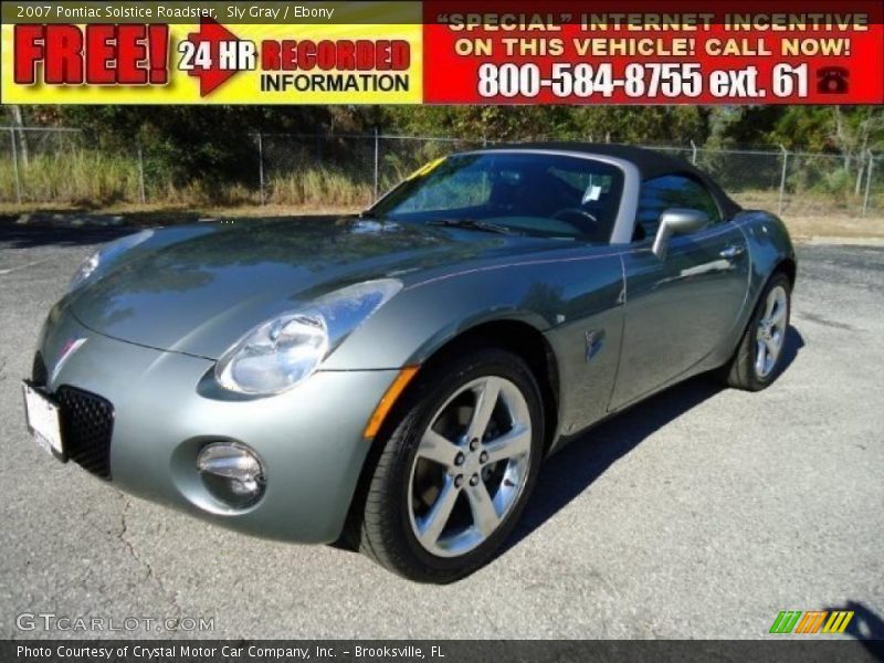 Sly Gray / Ebony 2007 Pontiac Solstice Roadster