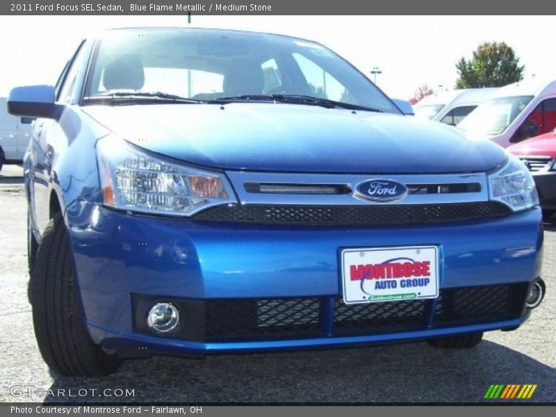 Blue Flame Metallic / Medium Stone 2011 Ford Focus SEL Sedan