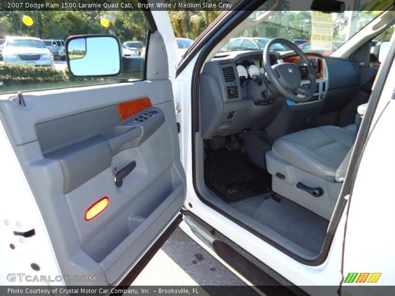 Bright White / Medium Slate Gray 2007 Dodge Ram 1500 Laramie Quad Cab