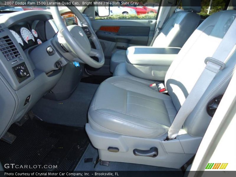 Bright White / Medium Slate Gray 2007 Dodge Ram 1500 Laramie Quad Cab